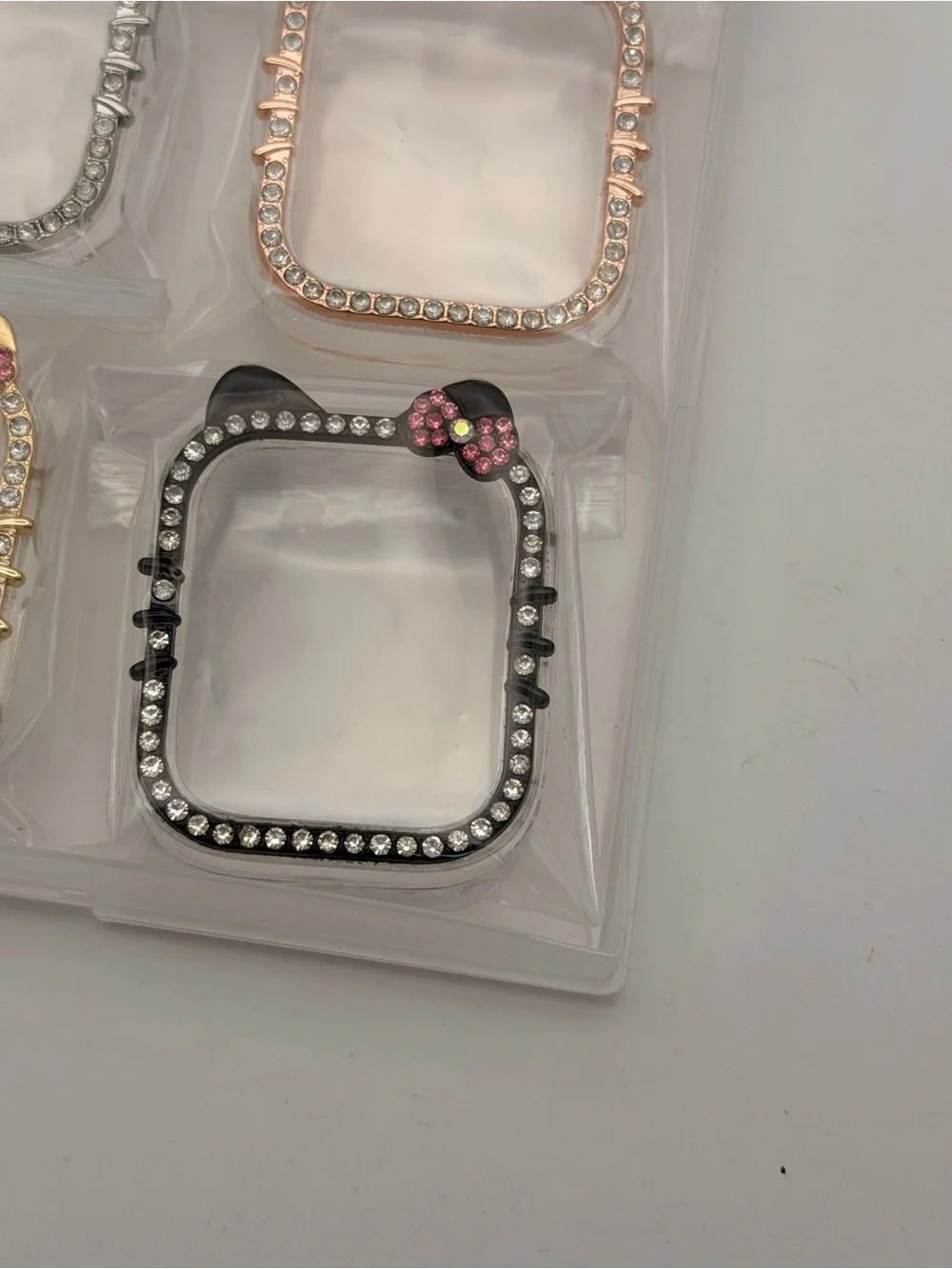 Apple Watch Hello Kitty Stainless Steel Case Protector, Silver, Black, Gold, 40m